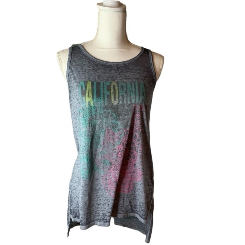 Maurices Small Gray California Hi Low Sleeveless Tank Top